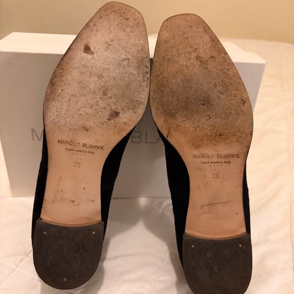 Manolo Blahnik studded Oxford brogues in black suede, authentic with box and tag - Picture 6 of 16